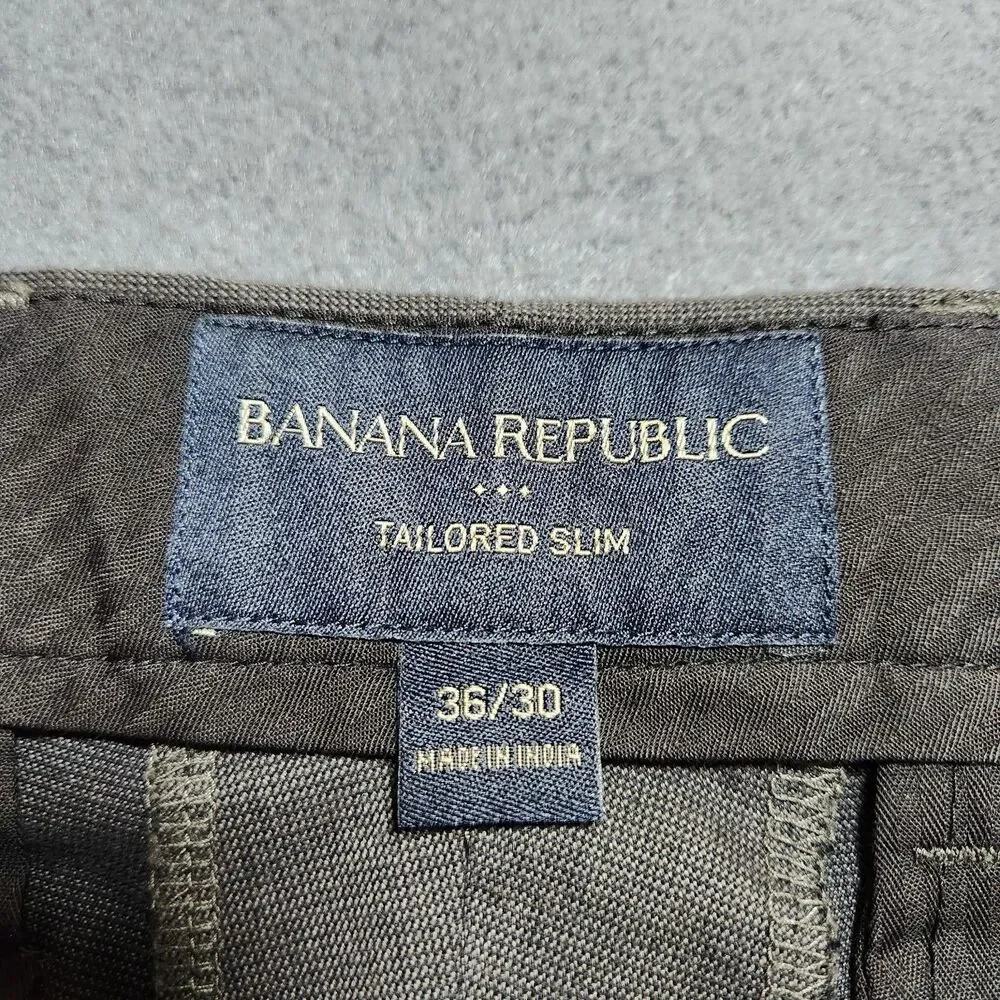 Banana Republic Dress Pants Men 36(37)X30 Gray Tailored